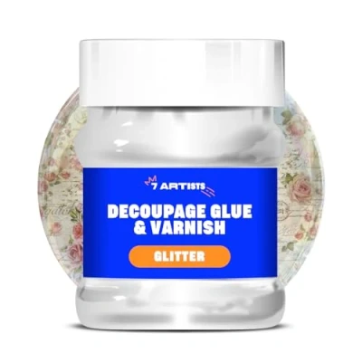 Image of 7 Artists Decoupage Glue 230 ml Glitter Water Based and Varnish Sealer