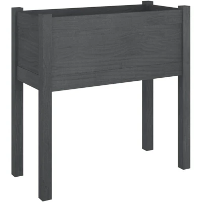 Image of vidaXL Garden Planter Grey 70x31x70 cm Solid Pinewood