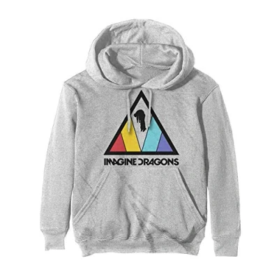 Image of Imagine Dragons Hoodie Triangle Band Logo Official Off White Pullover Unisex L