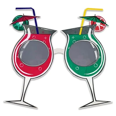 Image of Pohotobooth Props Ltd Wine Cocktail With Umbrella Novelty Sunglasses