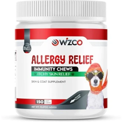 Image of Itch and Immunity Treats for Dogs, Allergy Relief, Itchy Skin, Anti Itch, Skin &amp; Coat Health, All Breeds Sizes, 150 Chews, Peking Duck Flavor (Salmon)