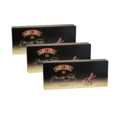 Image of Baileys Milk Chocolate Twists Light and Crispy Wafers with Original Irish Cream Ganache Filling 107 Grams (Pack of 3)
