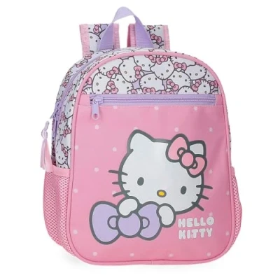 Image of Hello Kitty My Favourite Bow Backpack Preschool Pink 23x28x10cm Polyester 6.44L, Pink,