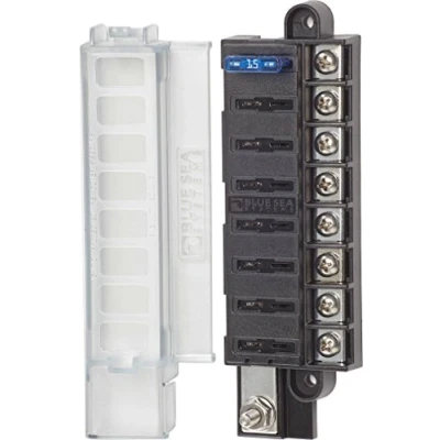 Image of Blue Sea Systems 5046 ST Blade Fuse Block Compact 8 Circuit with Cover