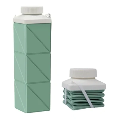 Image of Popdigito 24oz Collapsible Water Bottles,Food grade BPA Free Reusable Foldable Bottle Lightweight LeakProof for Travel Hiking Camping Cycling Outdoor Sports,Collapses Folding Bottle,Green
