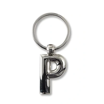 Image of if Metal Personalised Alphabet Letters P Keyring, 7 cm, Silver