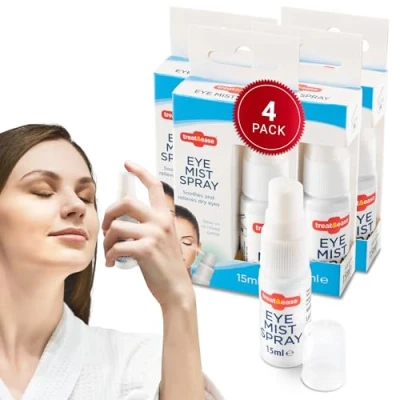 Image of FERRIS Eye Spray for Dry and Irritated Eyes [Pack of 4] Instant Relief from Dry, Tired Itchy Refreshing &amp; Soothing Mist Long Lasting Protection Treatment