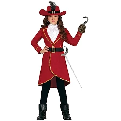 Image of FIESTAS GUIRCA Captain Pirate Fancy Dress for Boys or Girls Burgundy Kids Costumes &amp; 7 9 years