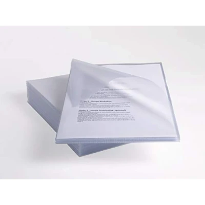 Image of Rexel Nyrex Premium A4 Anti Slip Document Folder, Clear Embossed, Extra Strong 130mic, Cut Flush, L Pack 25, 2102211