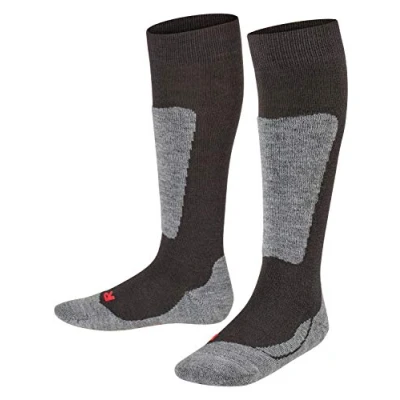 Image of Boys and Girls 1 Pair Falke Active Ski Knee High Wool Blend Socks Black 9 11.5 Kids (4 6 Years)