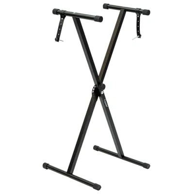 Image of Cross Braced X Frame Music Piano Keyboard Stand with 7 Adjustable Height Positions by Crystals® (Single Stand)