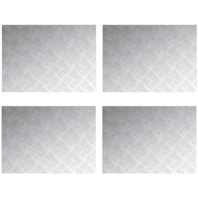 Image of vidaXL Aluminum Checker Plates 4 pcs Anti Slip 70x50 cm