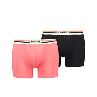 Image of Levi&#039;s Men&#039;s Placed Sportwear Logo Boxer, Pink Combo, S
