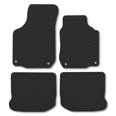 Image of 5mm Rubber Car Mats Compatible With VW Golf Mk4 (1997 2004) Tailored Fit Floor Set Accessory Custom Anti Slip Backing Heavy Duty Waterproof Easy Clean Durable All Weather Full Coverage