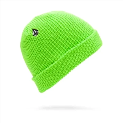 Image of Volcom Men&#039;s Full Stone Beanie Hat, Electric Green, One Size