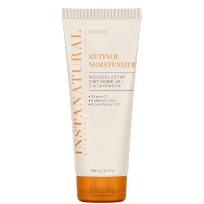 Image of InstaNatural Retinol Moisturiser Anti Aging Cream Wrinkle Lotion For Your Face Helps Reduce Appearance of Wrinkles, Crows Feet, Circles &amp; Fine Lines With Vitamin C Hyaluronic Acid 100 ml