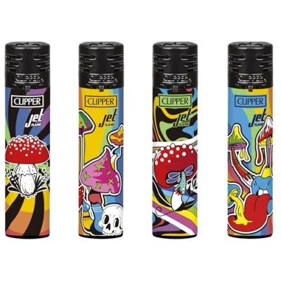 Image of ksp partners ltd e commerce 4 X CLIPPER LIGHTERS (ILLUSION WEEDS)