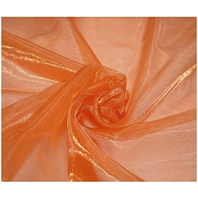 Image of Premium Crystal Organza Voile Fancy Dress Costume Decorations Fabric 150cm Wide/Sold by The Metre (Terracotta)