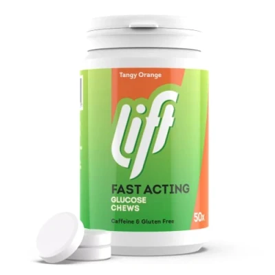 Image of Lift Fast Acting Glucose Chewable Energy Tablets Orange 6 Pack of 50 Tablet Tubs