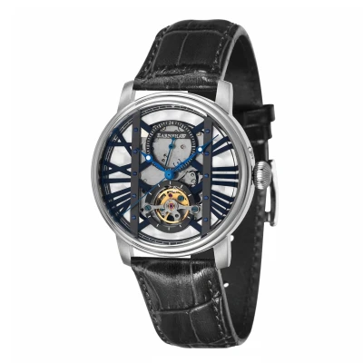 Image of Thomas Earnshaw Westminster Mens Automatic Railroad Silver Watch ES 8095 01 Black &amp; One Size