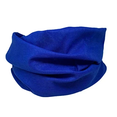 Image of Unisex Seamless Multifunctional Headwear Bandana Scarf Elastic Tube Magic Headband Gaiter Balaclava Snood Face Covering Mask UV Residence for Yoga Running Hiking Cycling (Dark Blue)