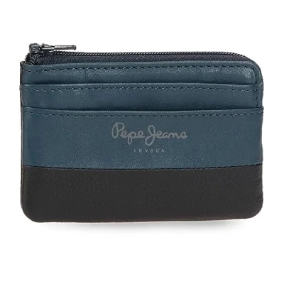 Image of Pepe Jeans Dual Purse Blue 11 x 7 1.5 cm Leather, Blue, One Size,