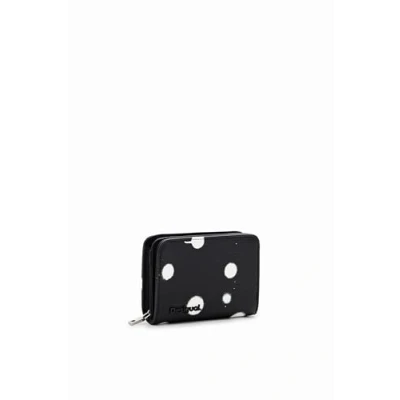 Image of Desigual Women Mone_New Splatter Maya Tri Fold Wallet, Black, 12
