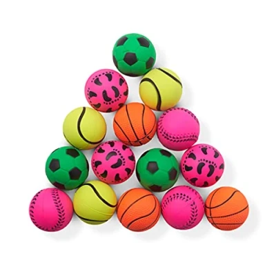 Image of THE TWIDDLERS 30 Soft Rubber Toy Balls, 6cm Vibrant Colour Dog Balls or Interactive Kids Play, Throw Fetch Ball Game, Perfect Stocking Fillers