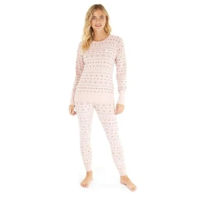 Image of Bench Soffi Womens Pyjamas Set Loungewear Long Sleeve PJs with Bottoms Dusky Pink 16