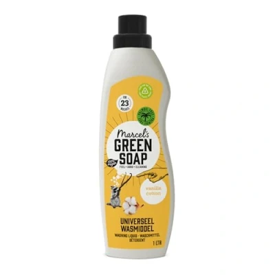 Image of Marcel&#039;s Green Soap Universal Washing Liquid Vanilla &amp; Cherry Blossom Detergent Mircoplastic Palm oil Free 100% Vegan 95% Biodegradable 1 Liter