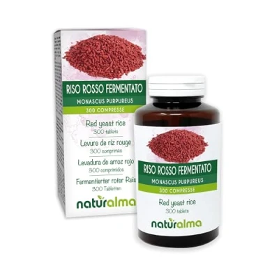 Image of Red Yeast Rice (Oryza Sativa Fermented with Monascus purpureus Yeast) Naturalma 150 g 300 Tablets Food Supplement Natural and Vegan