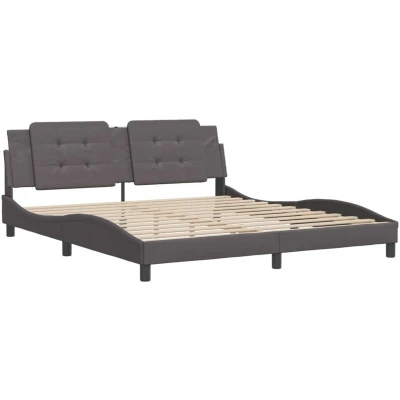 Image of vidaXL Bed Frame without Mattress &quot;Zadar&quot; Grey 180x200 cm Super King Faux Leather