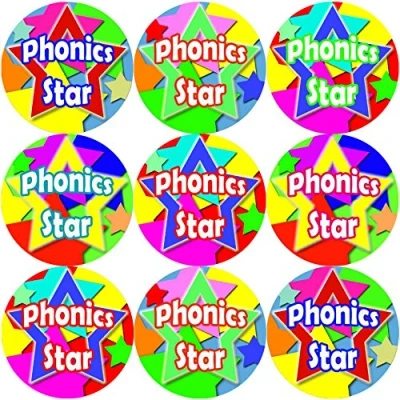 Image of 144 Phonics Star 30 mm Reward Stickers for School Teachers, Parents, Nursery