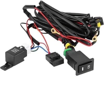 Image of DEWIN Fog Light Wiring Kit, LED Bar Harness 12V Universal Car On/Off Switch Fuse Relay Kit