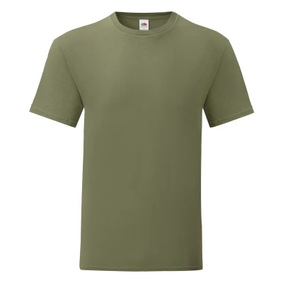 Image of Fruit of the Loom Mens Iconic T Shirt (Pack 5) (Classic Olive Green) Multicolour Size Large