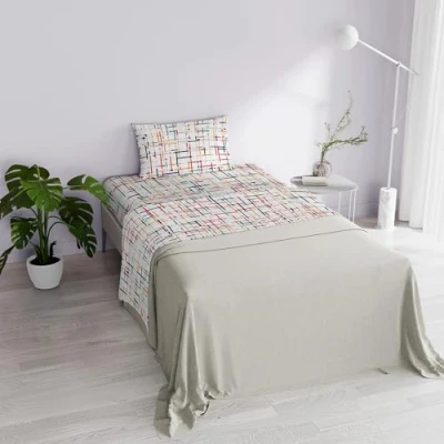 Image of Italian Bed Linen DAFNE Snakeworld Printed Duvet Cover Set, Microfibre, Queen Size