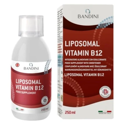 Image of Bandini® Liposomal Vitamin B12 Liquid 1000 mcg per Serving (5ml) Pure Methylcobalamin Supplement High Strength, Bioavailability &amp; Absorption Tiredness, Fatigue, Immunity Support Vegan