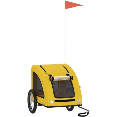 Image of Pet Bike Trailer Yellow Oxford Fabric and Iron Vidaxl
