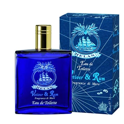 Image of Helan Vetiver &amp; Rum Perfume for Men with Lemon Bergamot Nutmeg, Mens Fresh Heady Notes, Gifts Men, Eau de Toilette Travel Size Toiletries, Him, Made in Italy, 100ml