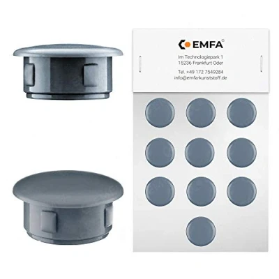 Image of Plug hole cover caps 13x8 mm 10 pcs. of plastic plugs Anthracite RAL 7016 screw EMFA®