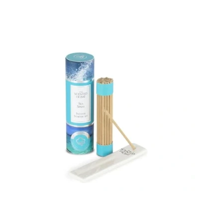 Image of Ashleigh &amp; Burwood Sea Spray Mini incense Set 37 premium quality miniature sticks, one ceramic holder