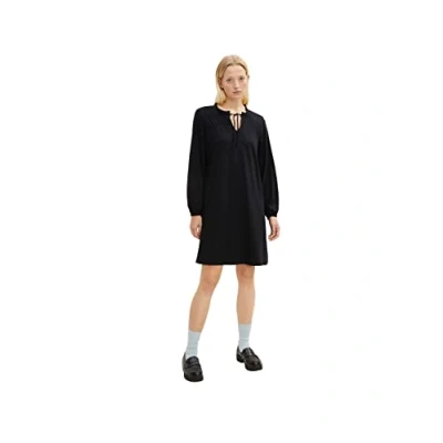 Image of TOM TAILOR Ladie&#039;s 1034824 Dress with Ruffle Detail, 14482 Deep Black, 38