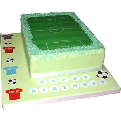 Image of a Football Pitch Printed on Edible Vanilla Card Great Decoration for Themed Cakes A4 Size