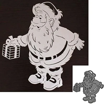 Image of Merry Christmas Dies for Card Making, YunTrip Santa Claus Metal Cutting Die Cut Stencils DIY Scrapbooking Photo Album Paper Decorative Craft