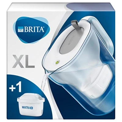 Image of BRITA Style XL water filter jug for reduction of chlorine, limescale and impurities, 3.5L Grey