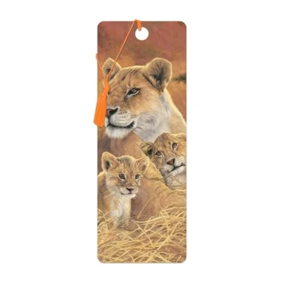 Image of 3D LiveLife Bookmark Motherly from Deluxebase. A Wolf with lenticular Artwork Licensed Renowned Artist Lucie Bilodeau