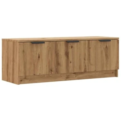 Image of vidaXL Engineered Wood TV Cabinet Modern Artisan Oak Media Stand 102x35x36.5 cm with Drawers and Shelves for Living Room/Bedroom
