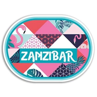 Image of 2 x 10cm Tropical Zanzibar Vinyl Stickers Travel Sticker Laptop Luggage #18617 (10cm Wide)