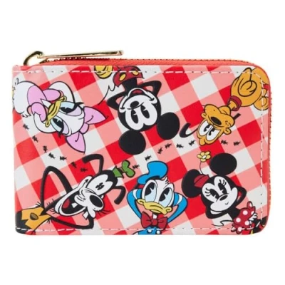 Image of Loungefly Disney Mickey and Friends Picnic Basket Accordion Zip Around Wallet