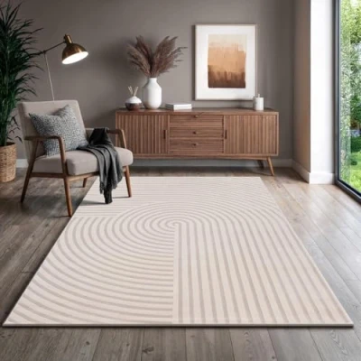 Image of the carpet Knight Luxurious living room rug with soft touch short pile, 3 D effect and refined sheen details in high low structure, grey, 80 x 300 cm